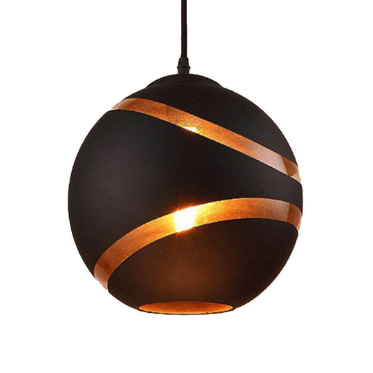 Contemporary Orbit Shade Pendant Light With Handblown Black/White Glass - Dining Room Lighting