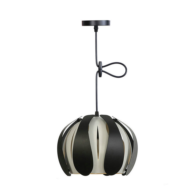 Modern Metal Bud Shade Ceiling Lamp: Black/Pink/Yellow Pendant Light Fixture For Dining Room -