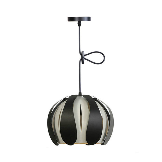 Modern Metal Bud Shade Ceiling Lamp: Black/Pink/Yellow Pendant Light Fixture For Dining Room -