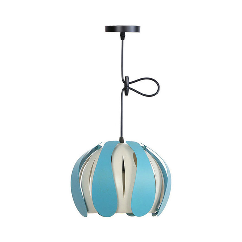 Modern Metal Bud Ceiling Lamp with Adjustable Cord - Black/Pink/Yellow - 8"/12" Wide - Ideal for Dining Room