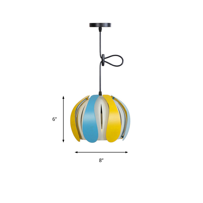 Modern Metal Bud Ceiling Lamp with Adjustable Cord - Black/Pink/Yellow - 8"/12" Wide - Ideal for Dining Room