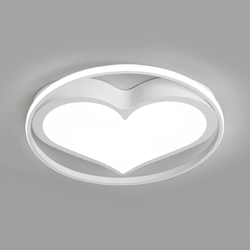 Contemporary Heart-Shaped Ceiling Lamp with Acrylic Metal Flush Light for Living Room