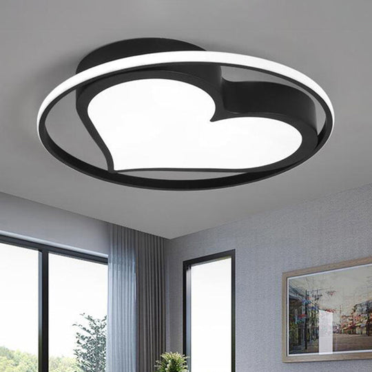 Contemporary Heart-Shaped Ceiling Lamp with Acrylic Metal Flush Light for Living Room
