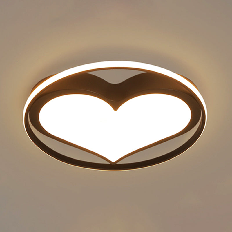Contemporary Heart-Shaped Ceiling Lamp with Acrylic Metal Flush Light for Living Room