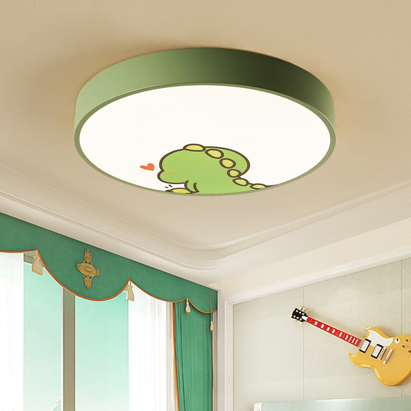 Dinosaur Themed Kid Bedroom Flush Mount Ceiling Light
