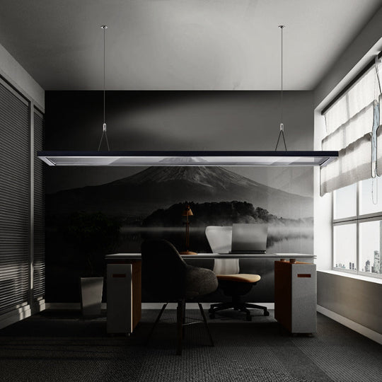 Ultra Slim Led Pendant Ceiling Light Kit In Silver/Black For Modern Office