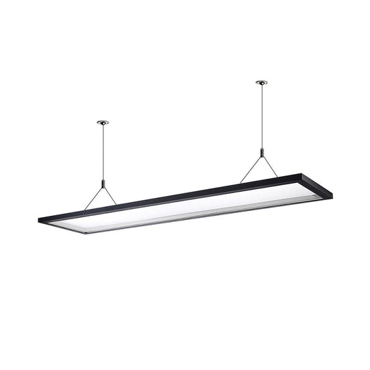 Plafonnier LED ultra fin en acrylique argenté/noir pour bureau
