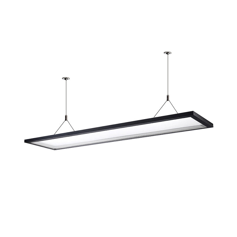 Ultra Slim Led Pendant Ceiling Light Kit In Silver/Black For Modern Office
