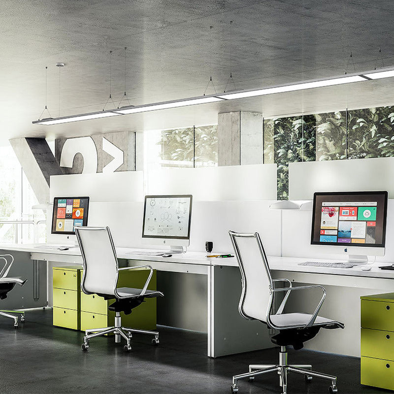 Ultra Slim Led Pendant Ceiling Light Kit In Silver/Black For Modern Office