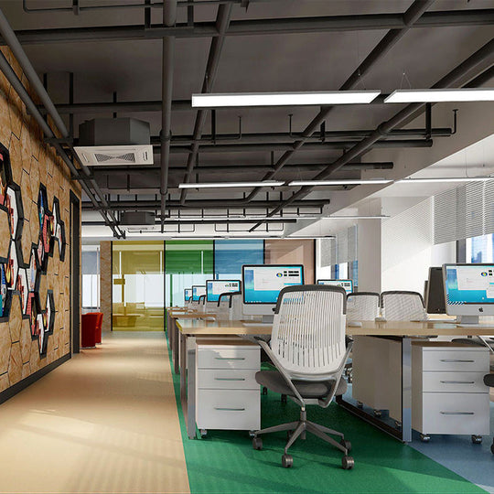 Ultra Slim Led Pendant Ceiling Light Kit In Silver/Black For Modern Office