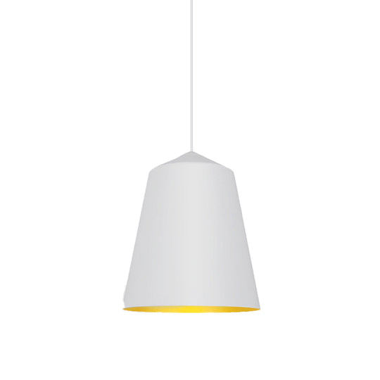 Modern Metal Bell Pendant Light - 6"/13" Wide, 1 Light, Black/White, Hanging Ceiling Lighting