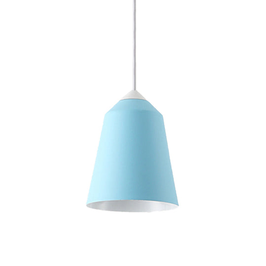 Minimalist Metal Bell Pendant Lighting - 1 Light White/Blue/Gold Ceiling Light