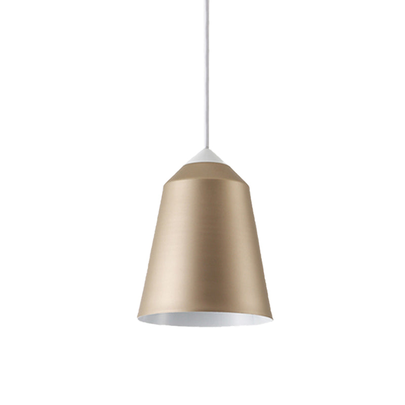 Minimalist Metal Bell Pendant Lighting - 1 Light White/Blue/Gold Ceiling Light
