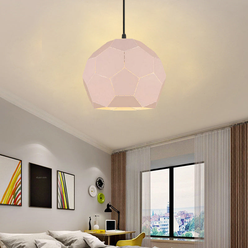 Nordic Geometric Hanging Light Fixture In Multiple Vibrant Colors Nude Pink