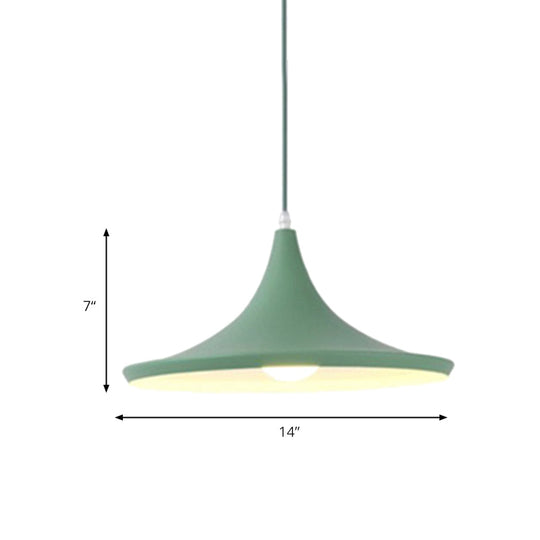 Macaron Style Metal Cone Pendant Light - 1/3 Light Pink/Yellow/Blue - Linear/Round Canopy