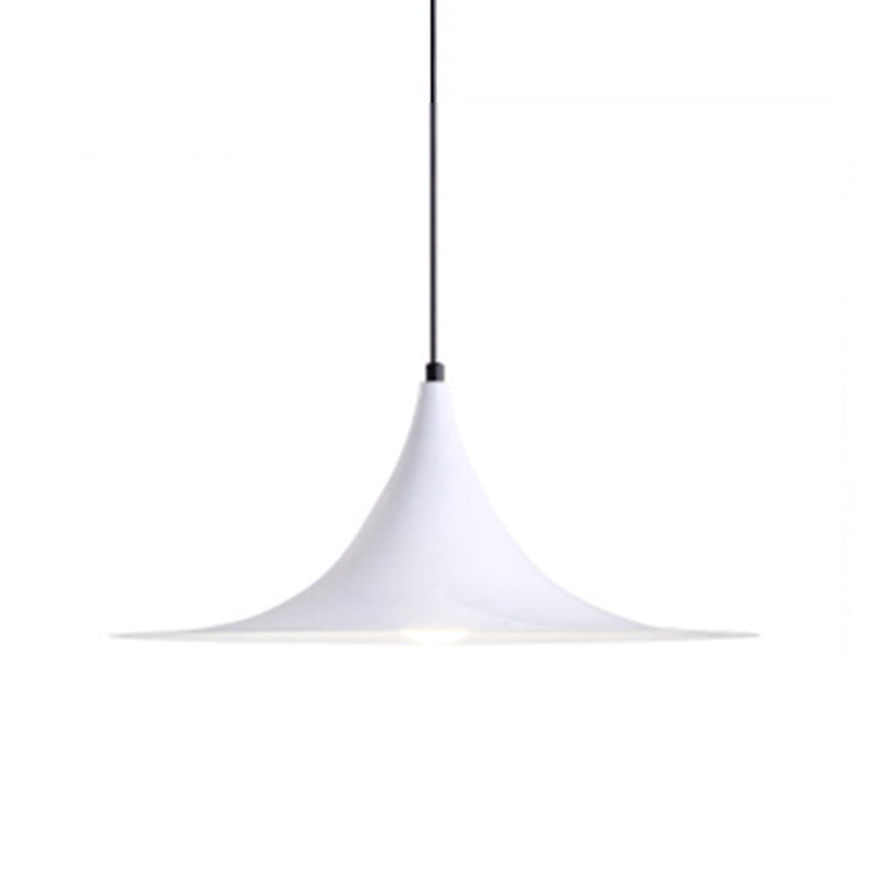 Suspension trompette 16"/19"W Simplicity Metal 1 lumière noire/grise/blanche