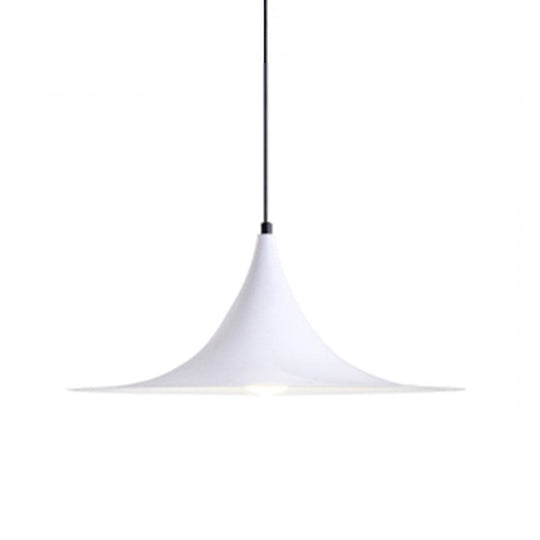 Suspension trompette 16"/19"W Simplicity Metal 1 lumière noire/grise/blanche