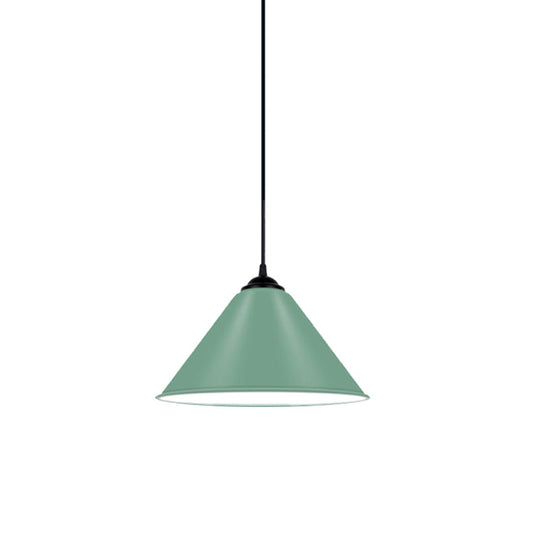 Modern Metal Cone Hanging Light, 1-Light Pink/Yellow/Green Pendant Light, 12"/14"/16" Dia