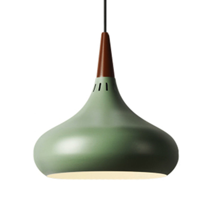 8/11/12W Teardrop Pendant Light Nordic Metal Black/White/Pink Hanging