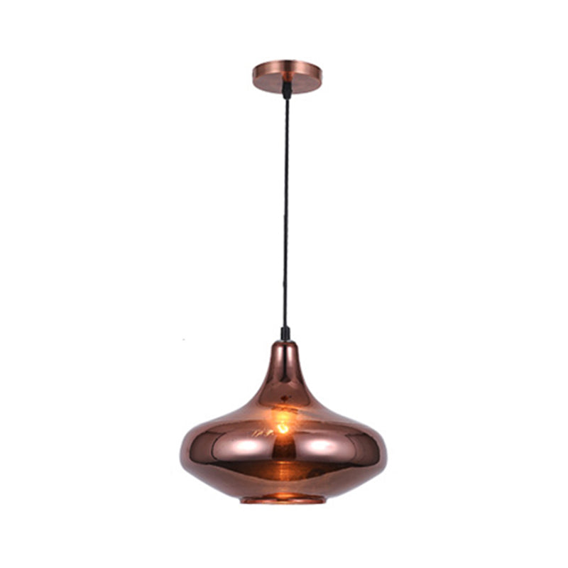 Copper Pendant Light Fixture With Gourd/Bell/Urn Mirror Glass Shade - Modern And Elegant Lighting