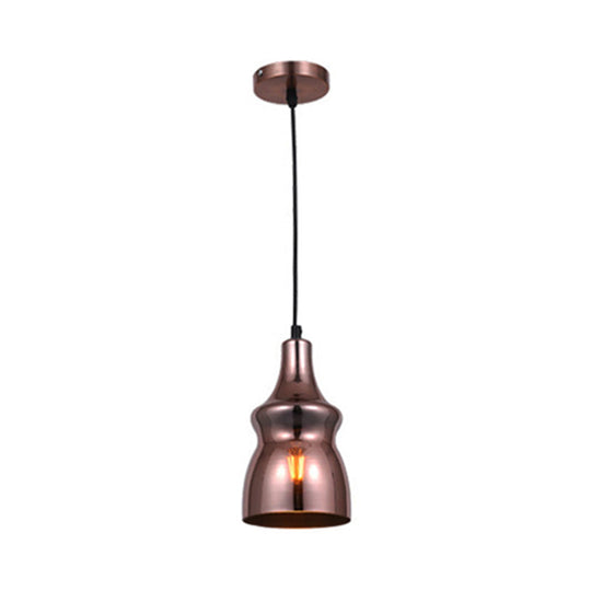 Copper Pendant Light Fixture With Gourd/Bell/Urn Mirror Glass Shade - Modern And Elegant Lighting