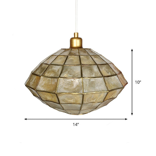 Modern Gold Oval/Globe Ceiling Pendant Light - Stylish Shell Hanging Lamp for Living Room