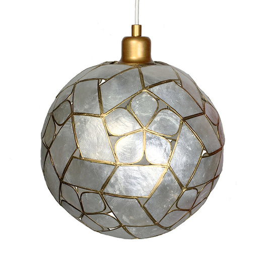 Gold Ball Shell Pendant Dining Room Ceiling Light
