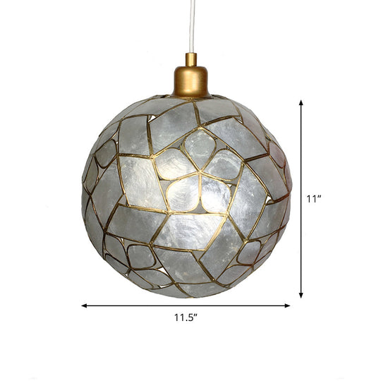 Gold Ball Shell Pendant Dining Room Ceiling Light