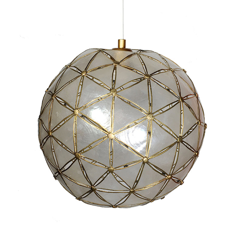 Gold Ball Shell Pendant Dining Room Ceiling Light