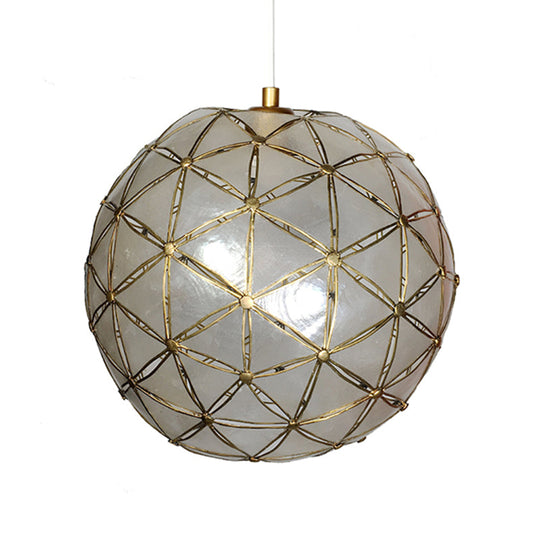 Gold Ball Shell Pendant Dining Room Ceiling Light