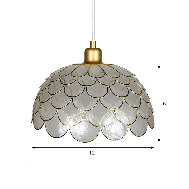 Nordic Style Gold 1-Light Pendant Shell Lamp for Living Room Down Lighting