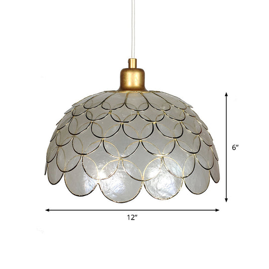 Nordic Style Gold 1-Light Pendant Shell Lamp for Living Room Down Lighting