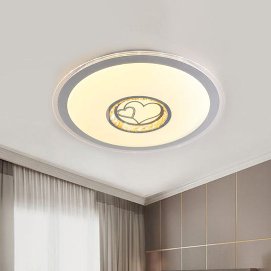 Plafonnier LED moderne en acrylique à motif de cœur pour chambre à coucher