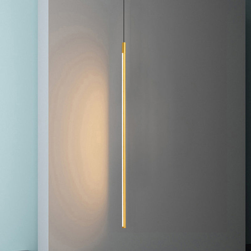 Modern Metallic Led Pendant Light With Minimalist Design In Black/Gold - Warm/White Illumination