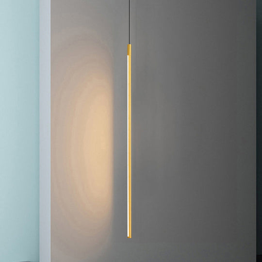Modern Metallic Led Pendant Light With Minimalist Design In Black/Gold - Warm/White Illumination