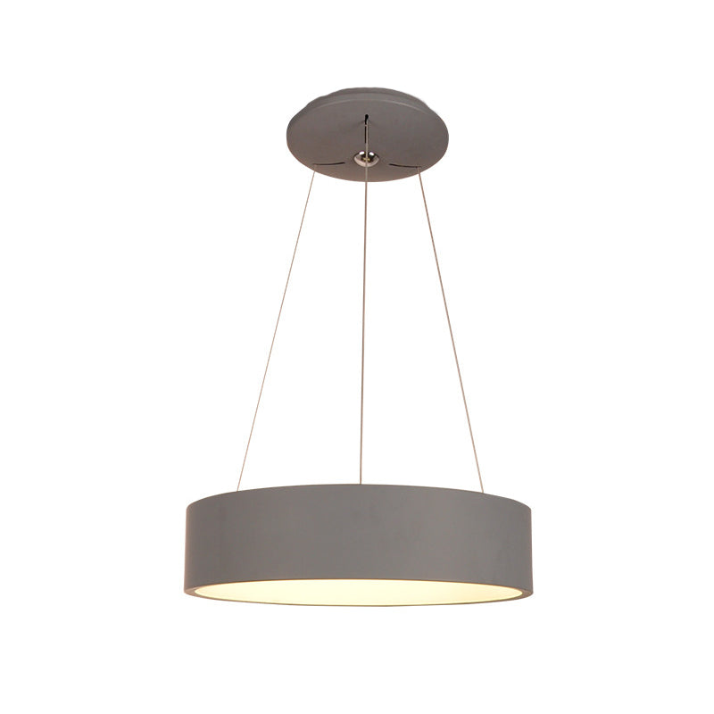 Minimalist Grey LED Pendant Lamp - Aluminum Ceiling Light for Dining Table