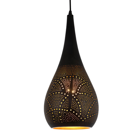 Metallic Pendulum Art Deco Etched Sphere Lamp Kit - 5/8 Width Black