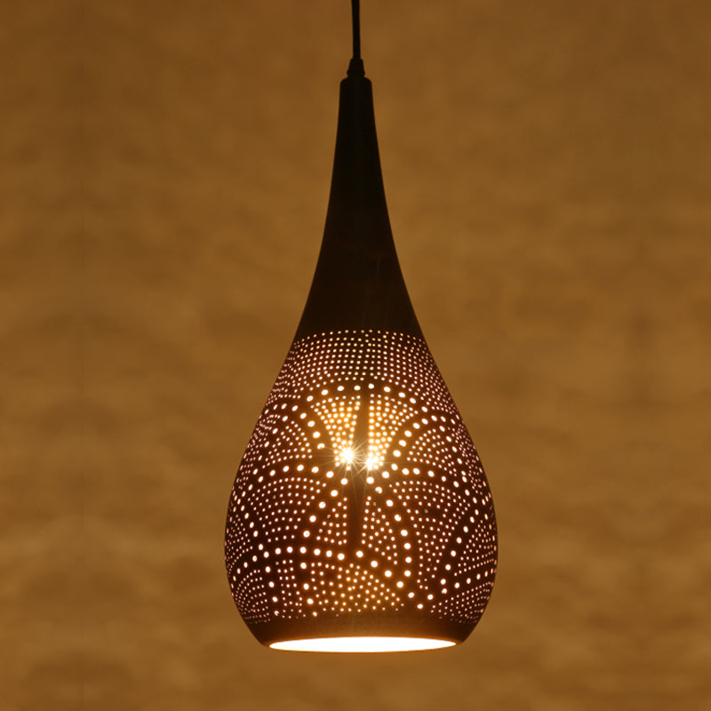 Metallic Pendulum Art Deco Etched Sphere Lamp Kit - 5/8 Width Black