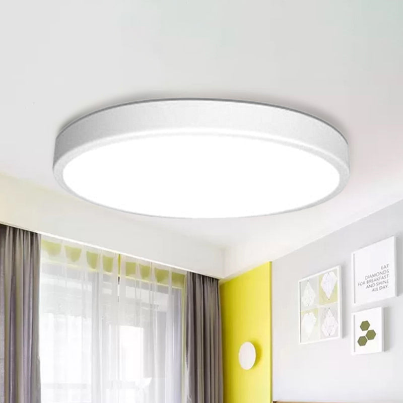 Modern White LED Flush Mount Light - Ultra Thin Ceiling Lighting with Acrylic Shade for Bedroom