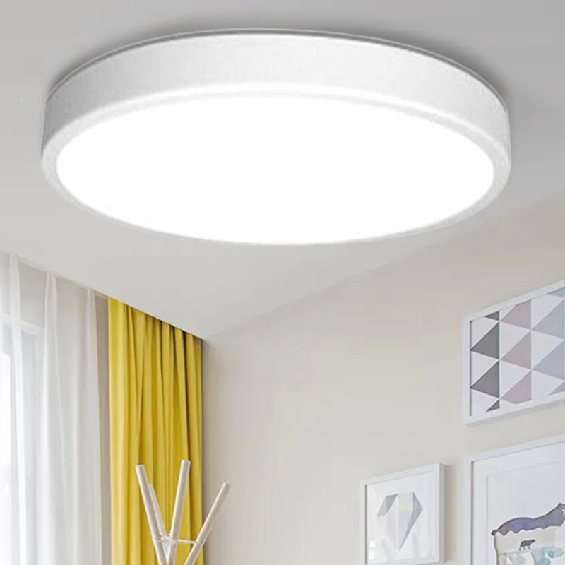 Modern White LED Flush Mount Light - Ultra Thin Ceiling Lighting with Acrylic Shade for Bedroom