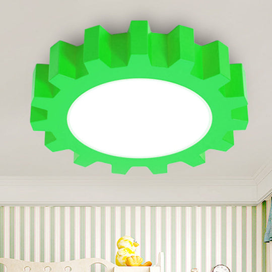 Cartoon LED Ceiling Light for Kindergarten: Metal Gear Ceiling Mount