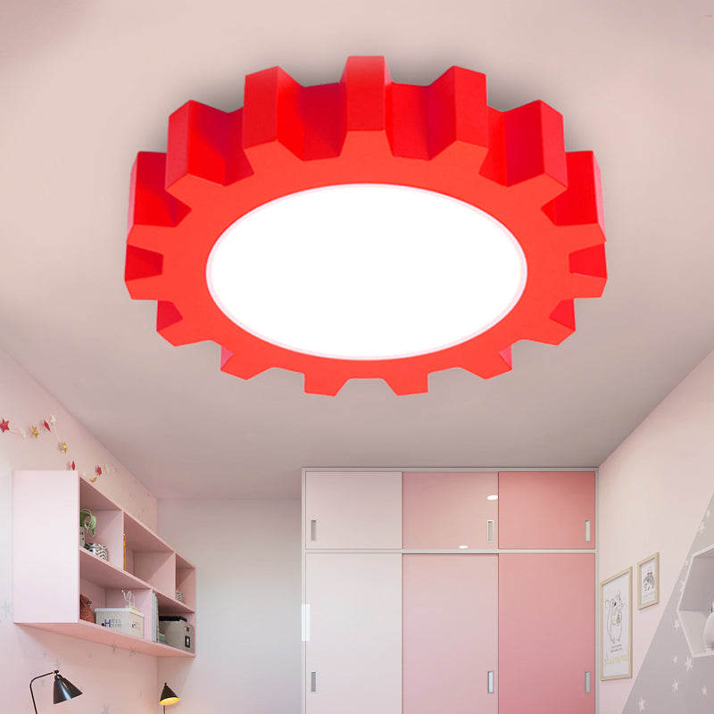 Cartoon LED Ceiling Light for Kindergarten: Metal Gear Ceiling Mount