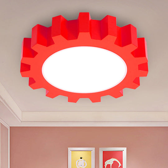 Cartoon LED Ceiling Light for Kindergarten: Metal Gear Ceiling Mount