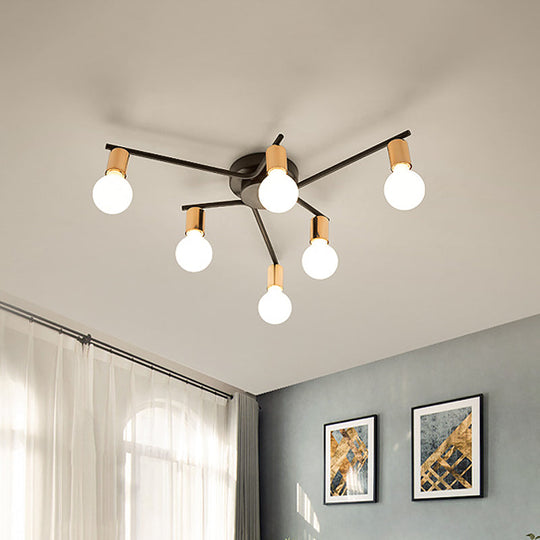 Plafonnier encastré en métal pour chambre d'adulte et salon - Design à bras long, éclairage romantique