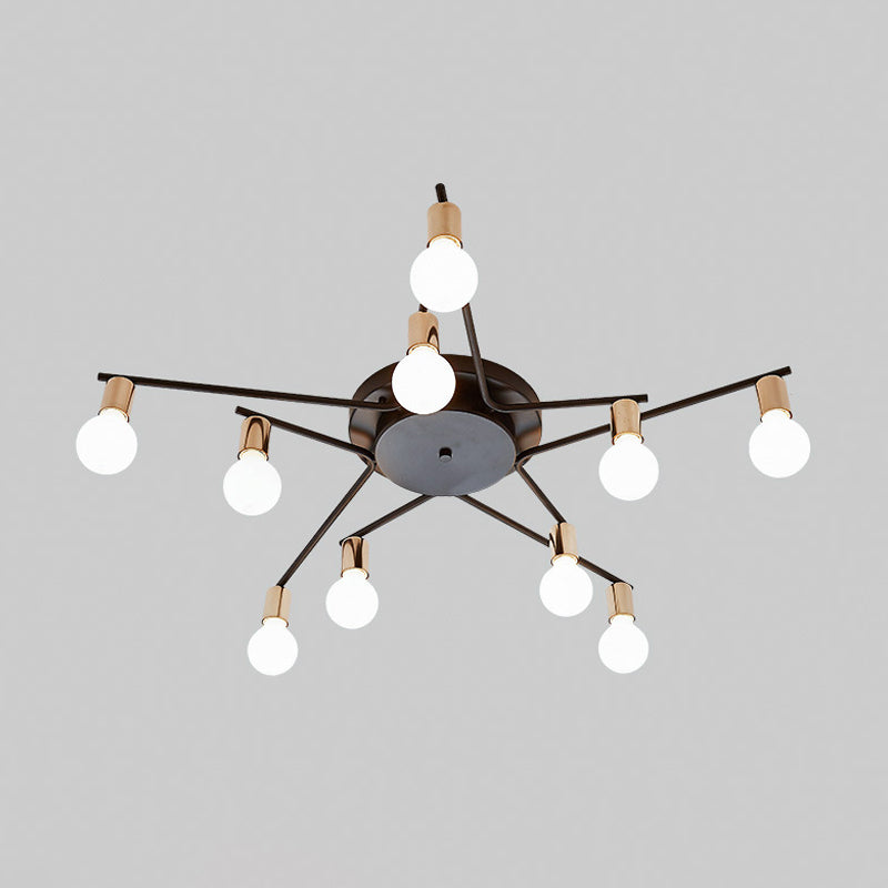 Plafonnier encastré en métal pour chambre d'adulte et salon - Design à bras long, éclairage romantique