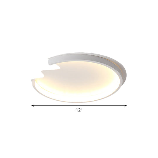 Modern Led Ceiling Mount Light For Childs Bedroom In White