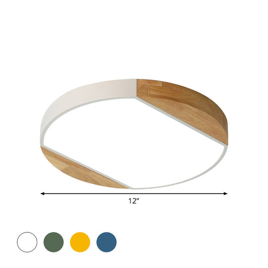 Nordic Style LED Flushmount Ceiling Lamp - Acrylic Circular Baby Bedroom & Kindergarten Light in Blue/Green/White/Yellow (Warm/White Light)