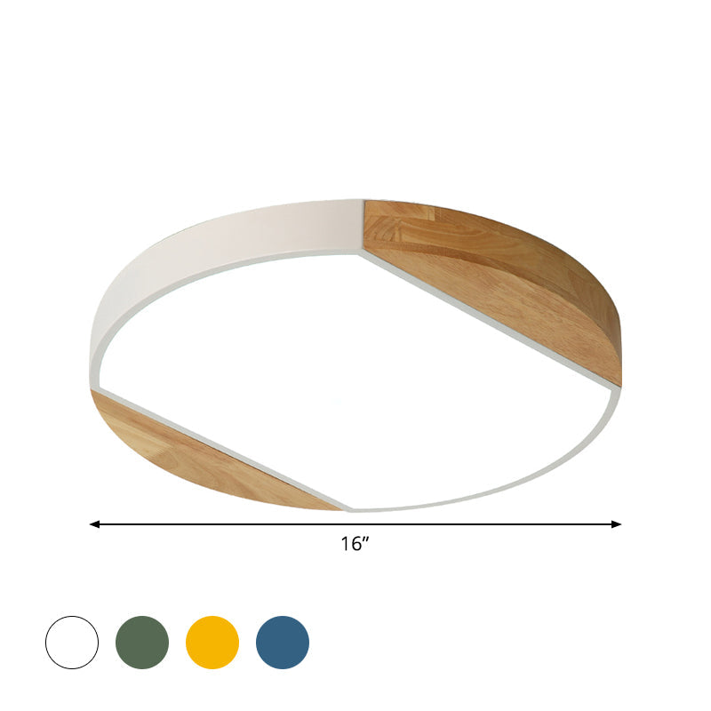 Nordic Style LED Flushmount Ceiling Lamp - Acrylic Circular Baby Bedroom & Kindergarten Light in Blue/Green/White/Yellow (Warm/White Light)