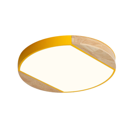 Nordic Style LED Flushmount Ceiling Lamp - Acrylic Circular Baby Bedroom & Kindergarten Light in Blue/Green/White/Yellow (Warm/White Light)