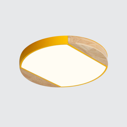 Nordic Style LED Flushmount Ceiling Lamp - Acrylic Circular Baby Bedroom & Kindergarten Light in Blue/Green/White/Yellow (Warm/White Light)